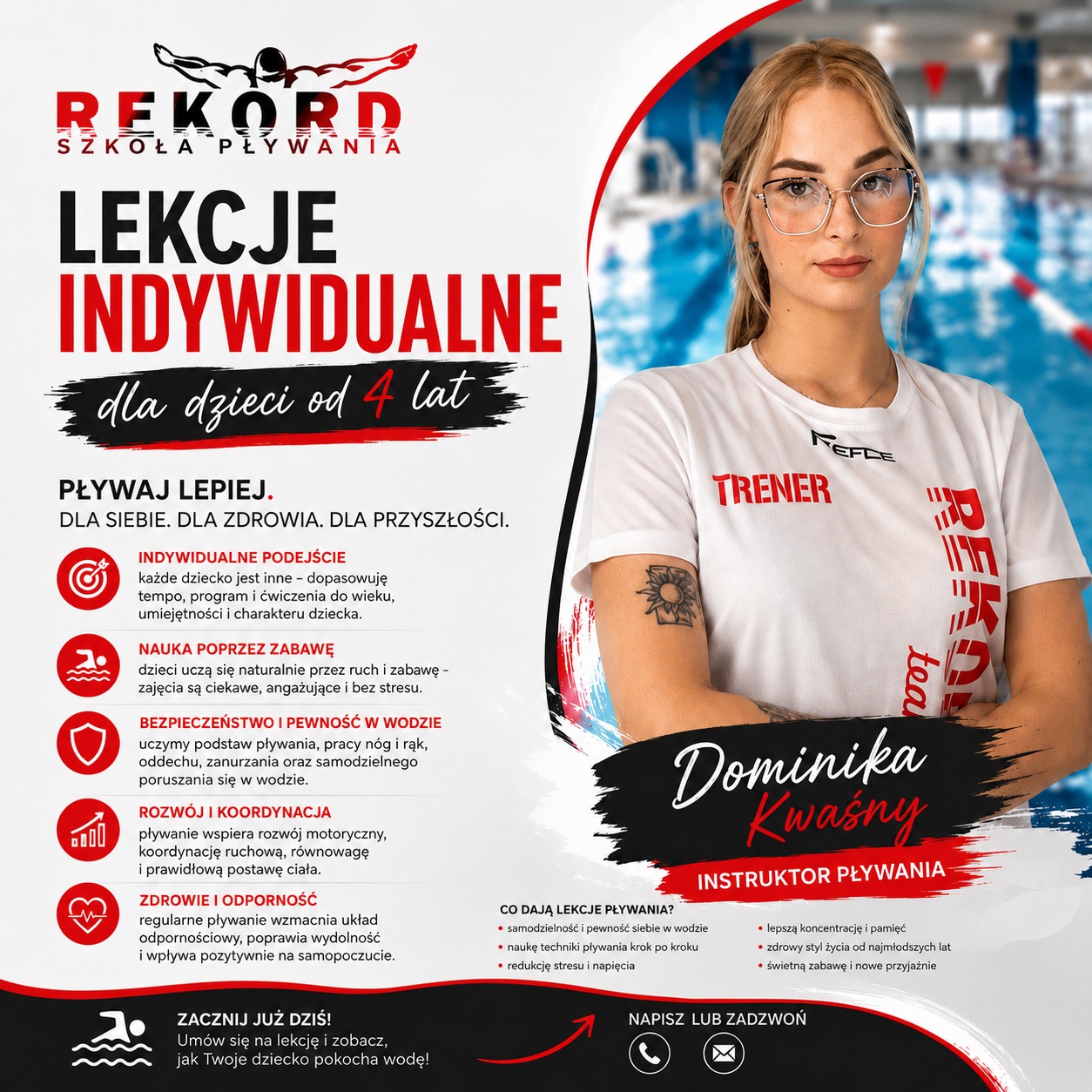 Rekord Szkoła Pływania – Lekcje Indywidualne
